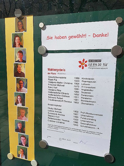 Wahlergebnis im Schaukasten Wahlergebnis im Schaukasten